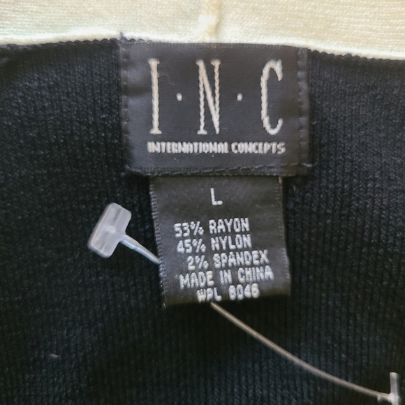 INC Black and Off-White Tank Top - size Large - Picture 9 of 9